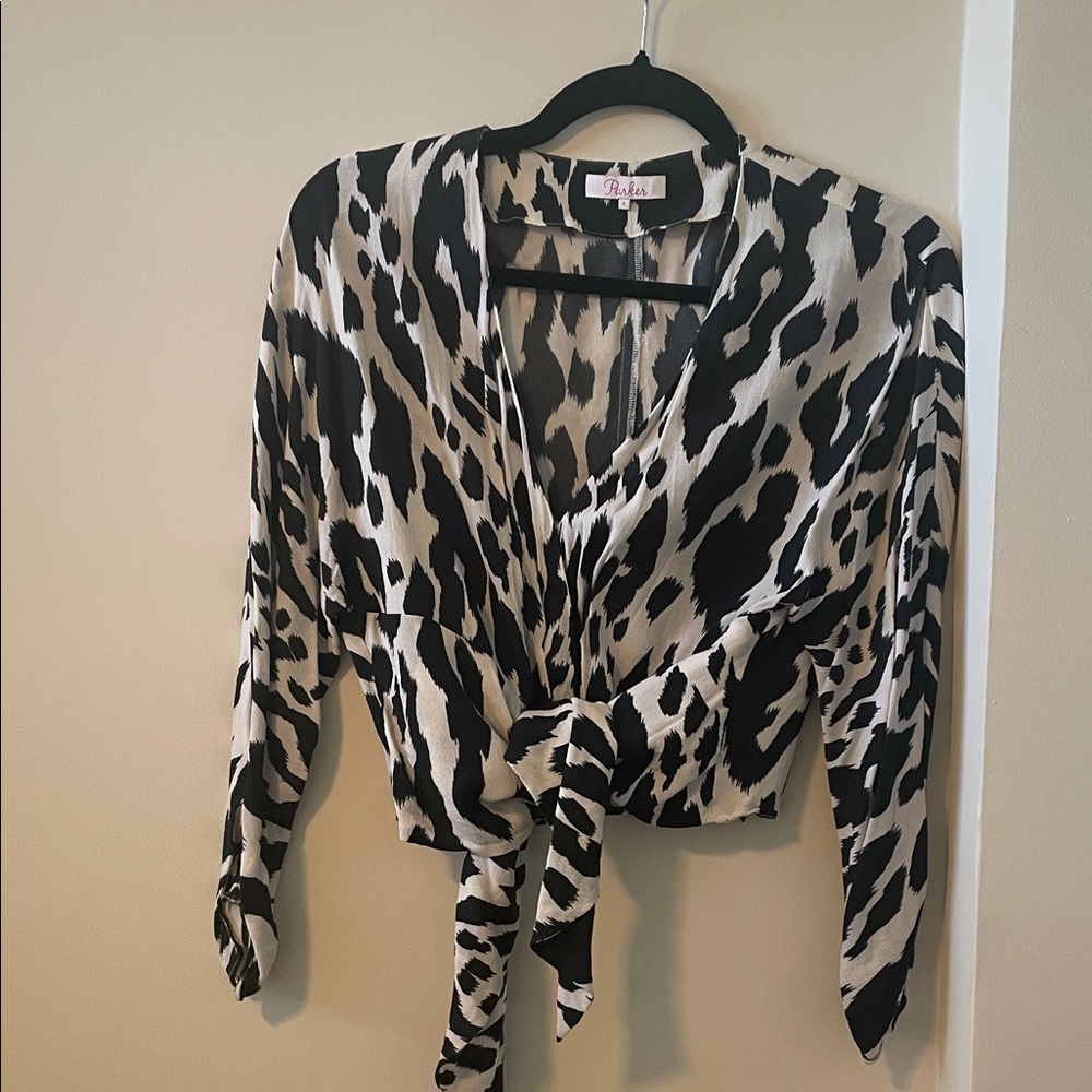 Parker Black and White Patterned Top